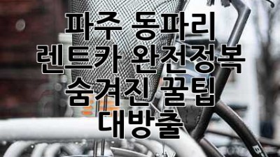 파주 동파리 렌트카 완전정복! 🚗💨 숨겨진 꿀팁 대방출!
